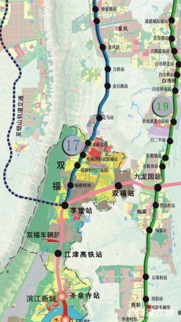 点赞!双福公交改善图上标明了未来几个地铁站的具体位置!